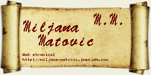 Miljana Matović vizit kartica